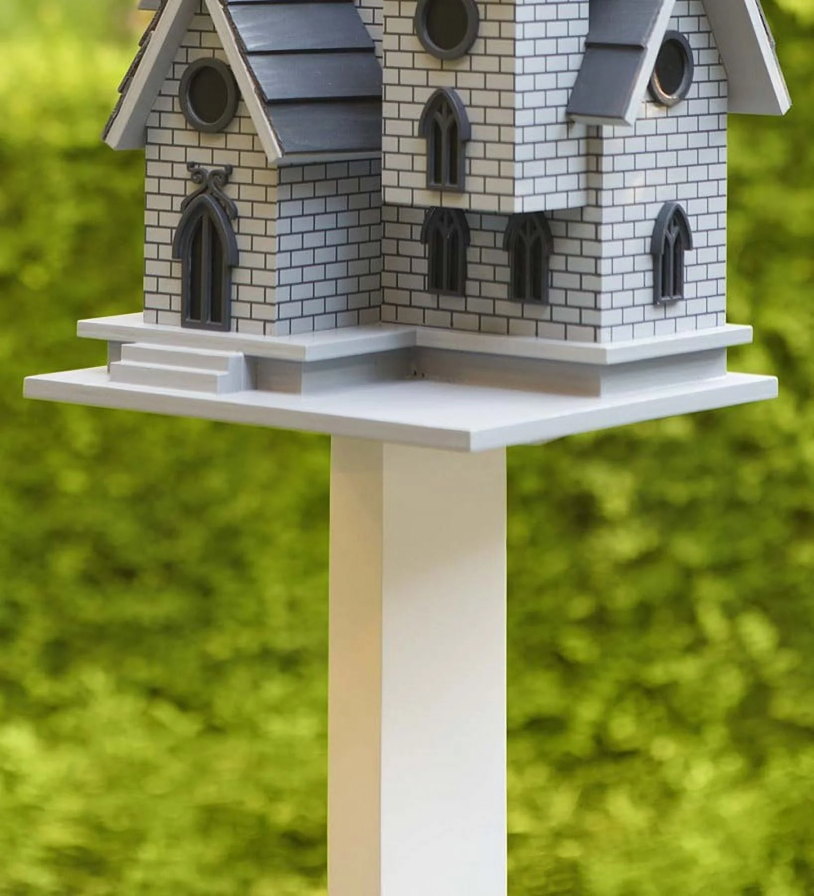 Wind & Weather Gothic Castle Birdhouse with Metal Dragon Weathervane