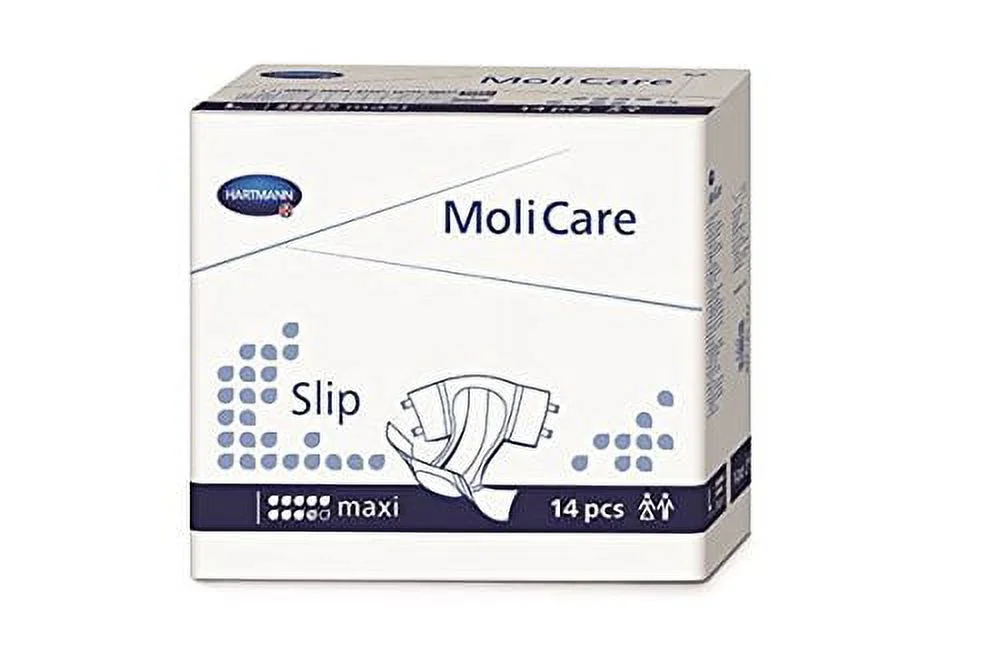 Molicare Slip Maxi Adult Incontinence Diaper - Size: Medium, Plastic Backed Adult Diaper, Moderate Absorbency Leak Protection, Unisex for Women and Men (Medium, 56 Count)