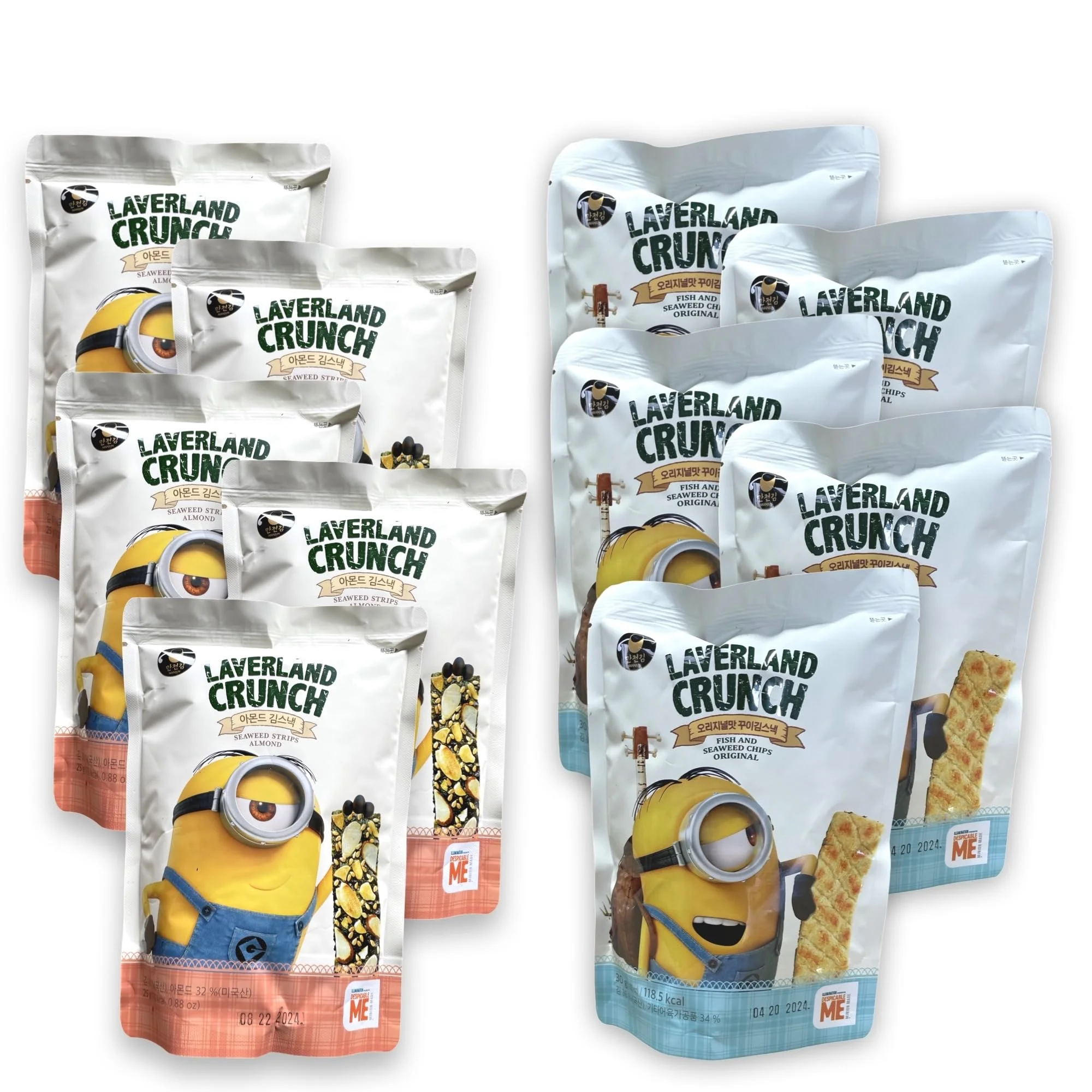 (3 pack) Laverland Crunch Seaweed Snacks Bundle | (Fish & Seaweed, 1 Bag (10 Count))