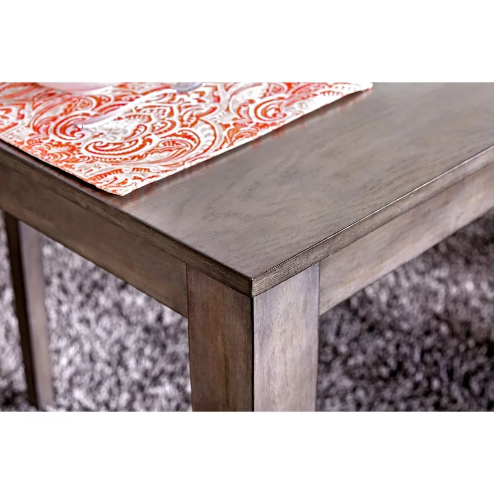 Furniture of America Keso Rustic Solid Wood 5-Piece Dining Set by  Weathered Grey Weathered, Wood Finish