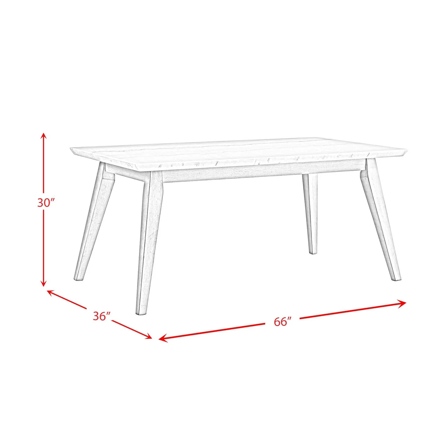 Picket House Furnishings  Kean  Dining Table w/white marble top in White