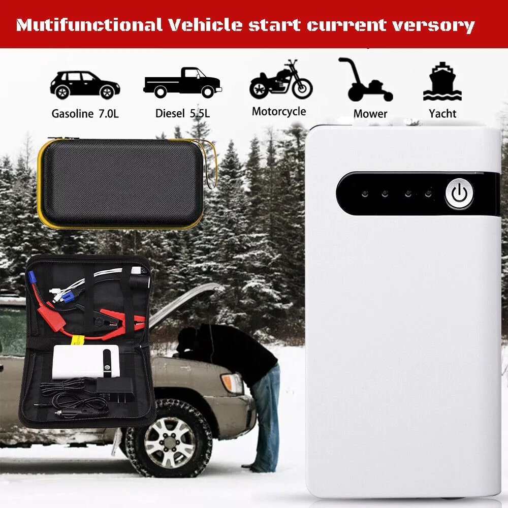 3 IN 1 Car Jump Starter 20000mAh Booster Jumper Box Power Bank Battery Charger