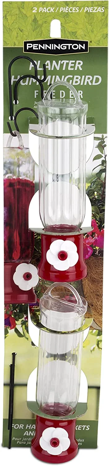 Pennington, Mini Red, Hummingbird Feeder with Hangar, 2 Pack