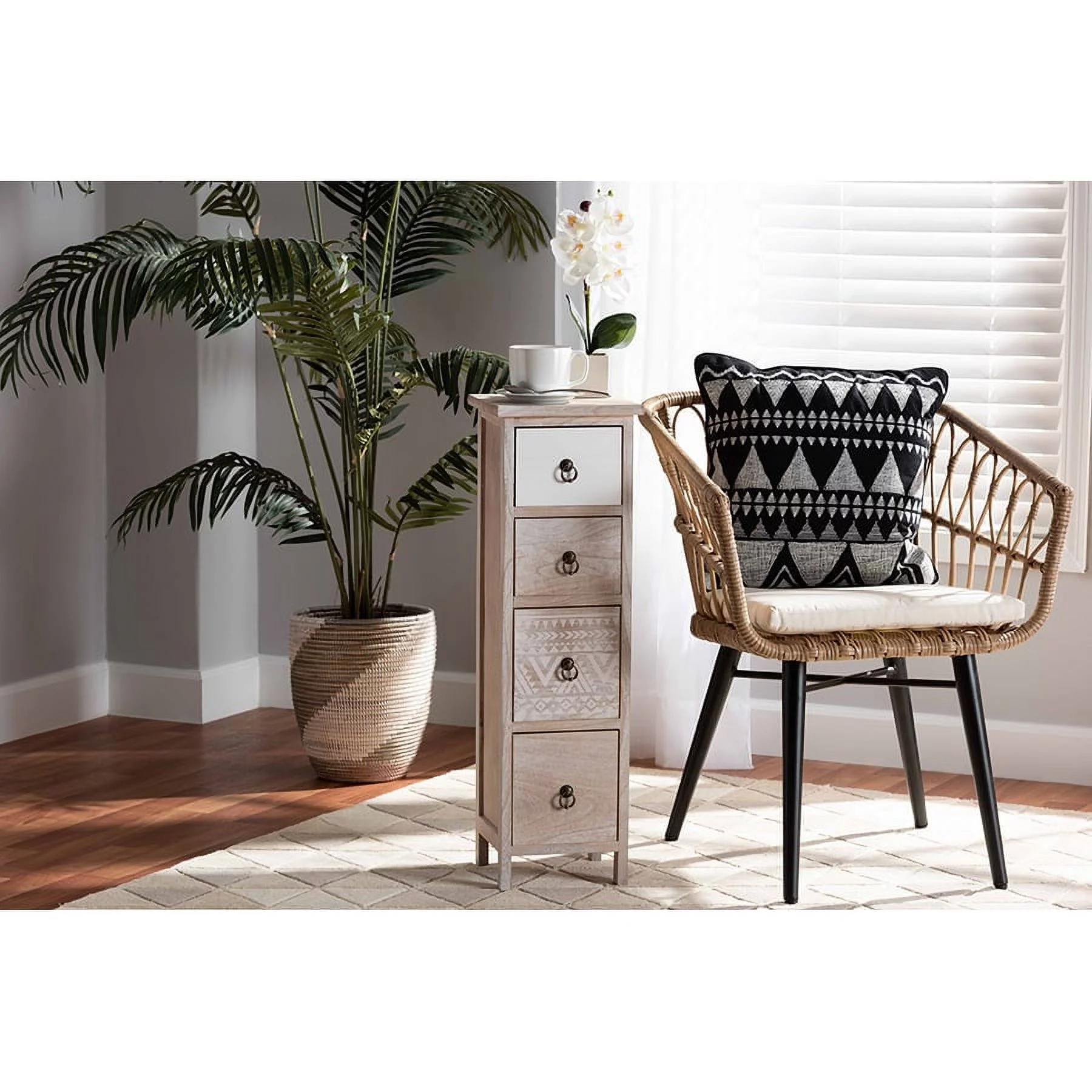 Baxton Studio Seanna Modern and Contemporary Multi-Colored Wood 4-Drawer Storage Unit