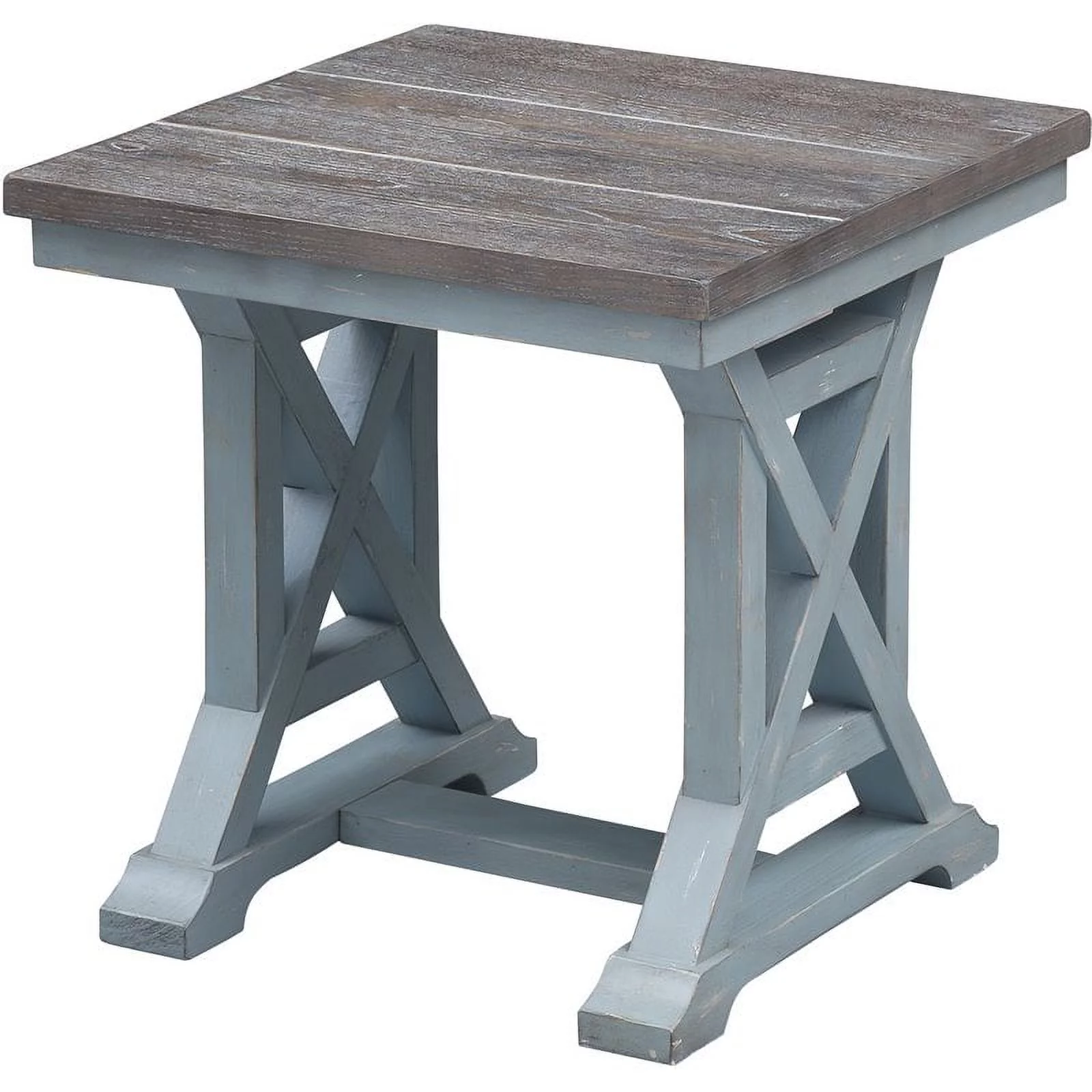 Treasure Trove Bar Harbor Solid Wood End Table in Blue