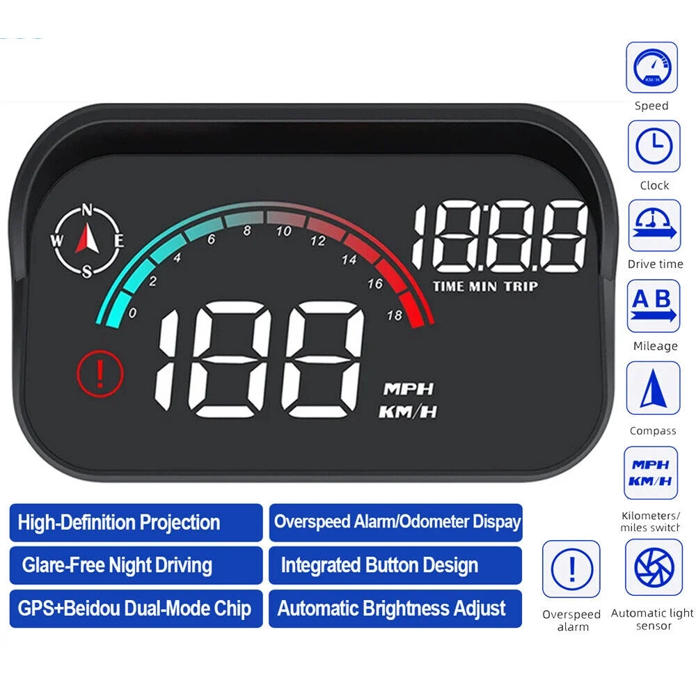 ANCEL M22 Auto HUD Head up Display mph/km Geschwindigkeit Anzeige Alarm LCD DE