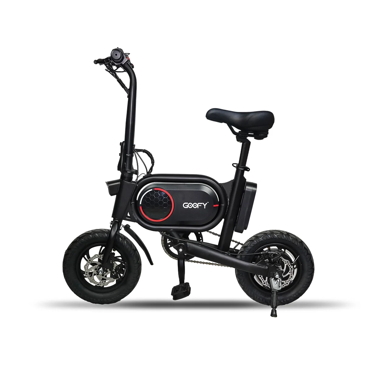 Goofy Butler 12 Inch Mini Foldable Electric Bike for Adults, 36V 350W Rear hub Motor, Up to 21.7 Miles and Weight 36.4 lbs (Black)