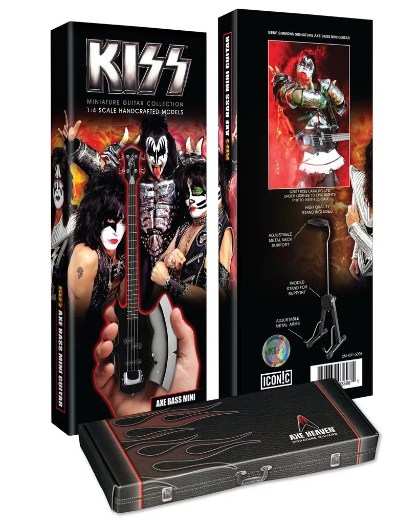 KISS Gene Simmons Miniature AXE Bass Signature Guitar Replica - Officially Licensed Collectible (2M-K01-5006)
