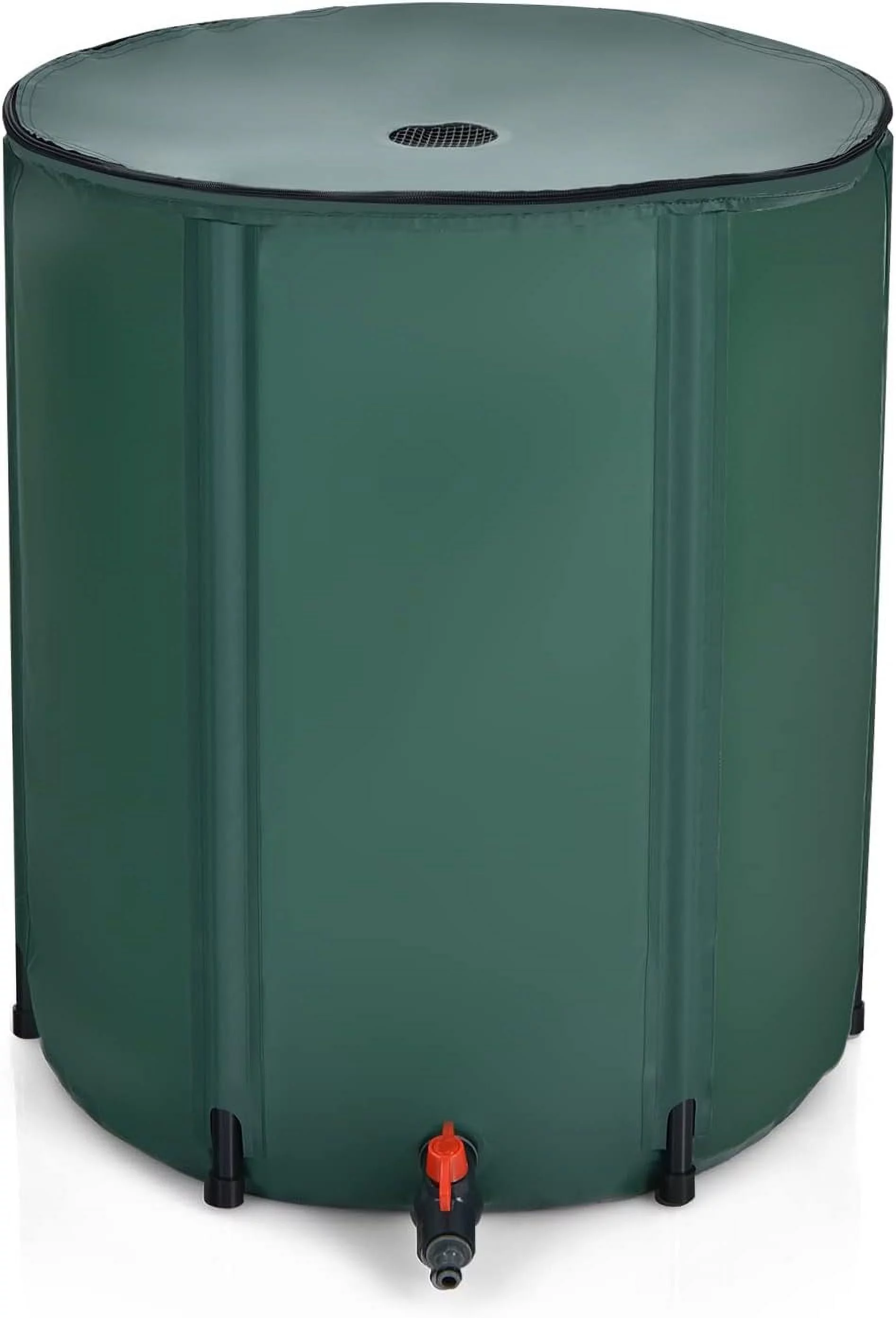 Goflame Rain Barrel Water Collector Portable Foldable Collapsible Tank,Spigot Filter Water Storage Container, Green (60 Gallon)