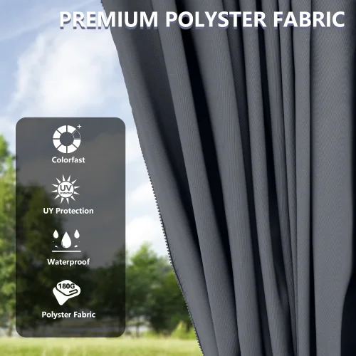 Mondawe 10x12ft Hardtop Gazebo with Netting & Curtain, Black