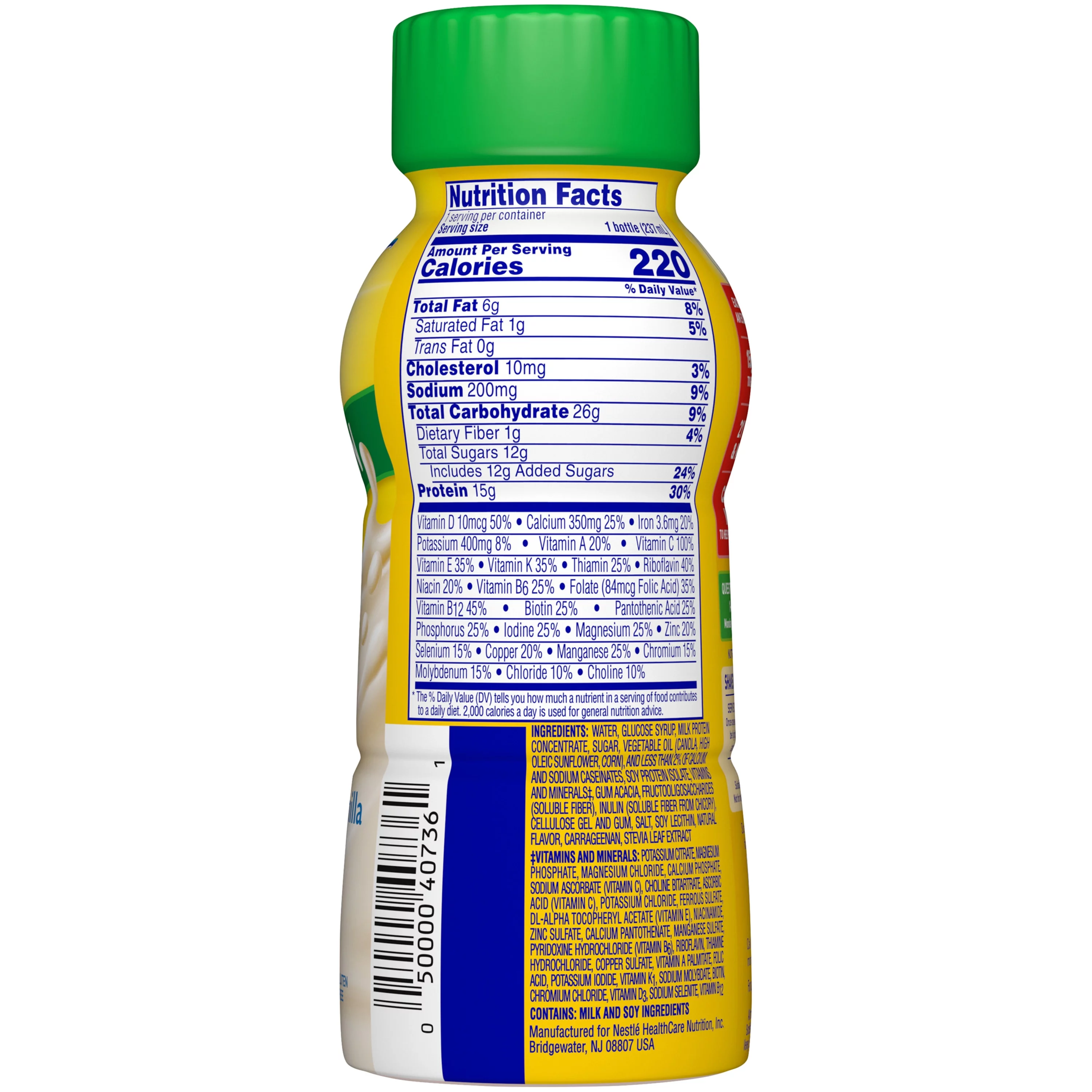 Carnation Breakfast Essentials High Protein Ready to Drink Nutritional Breakfast Drink, Classic French Vanilla, 24 Count (2- 12 Packs)