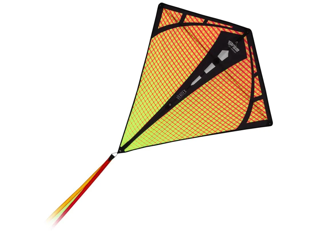 Prism Kite Technology Vertex High Flying Diamond Kite with 10' Long Triple Streamer Tail, Infrared