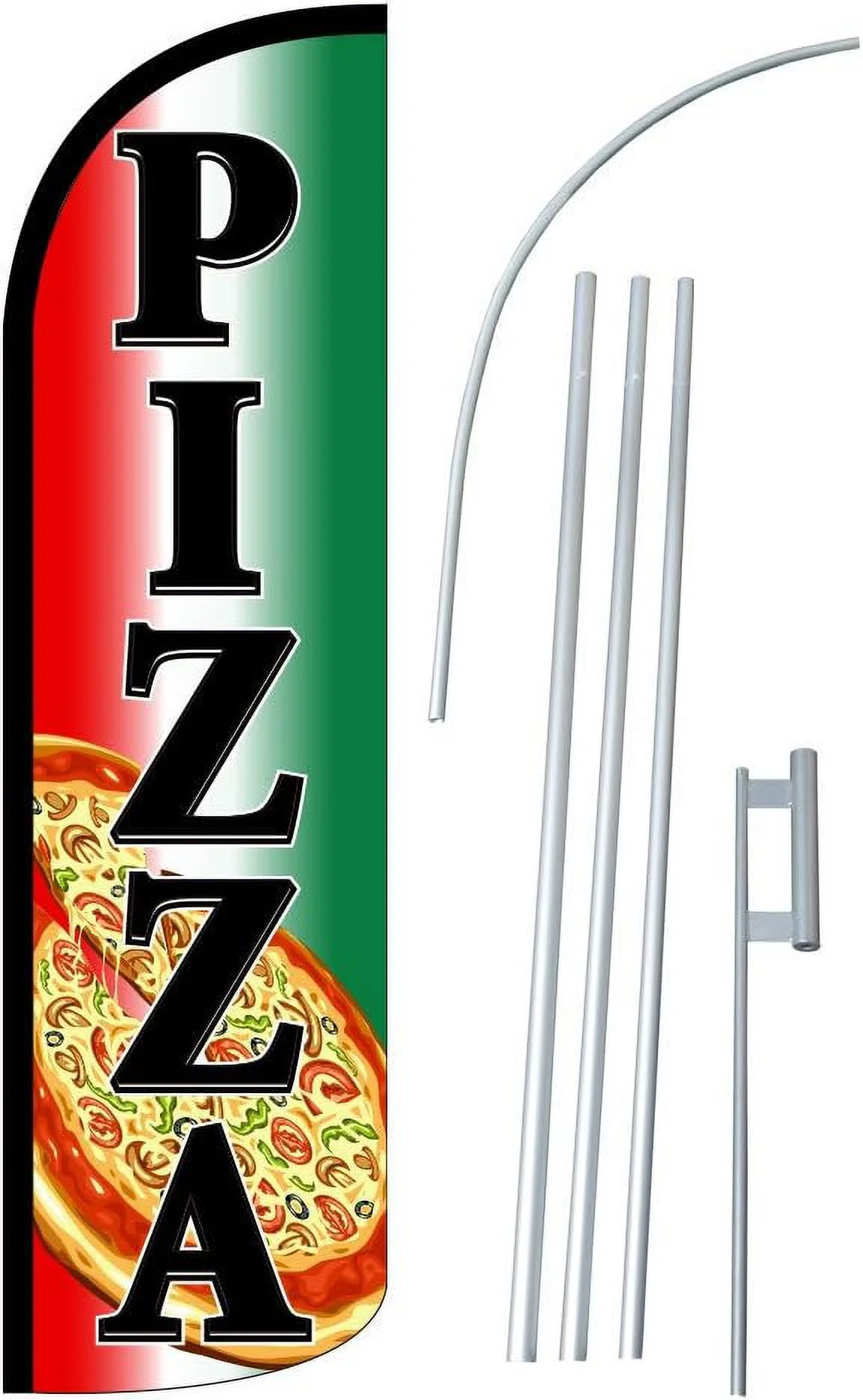 12-Foot Super Swooper Feather Flag With Heavy-Duty 15-Foot Pole And Ground Spike