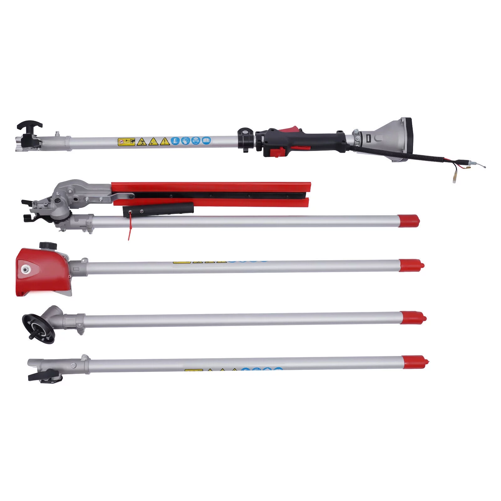 4in1 51.7CC Gas Pole Saw Brush Cutter Gas Hedge Trimmer CG520,2-Stroke