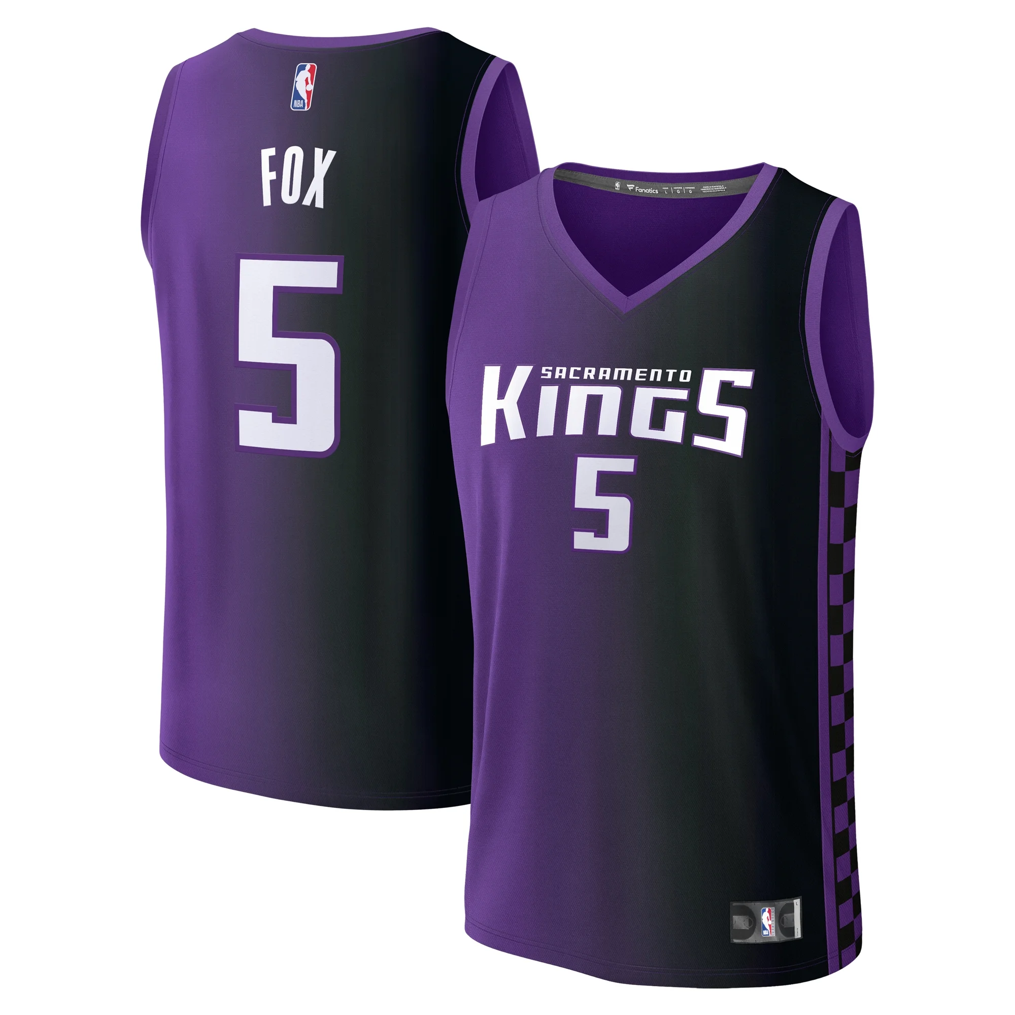 Youth Fanatics De'Aaron Fox Purple Sacramento Kings Fast Break Replica Player Jersey - Statement Edition
