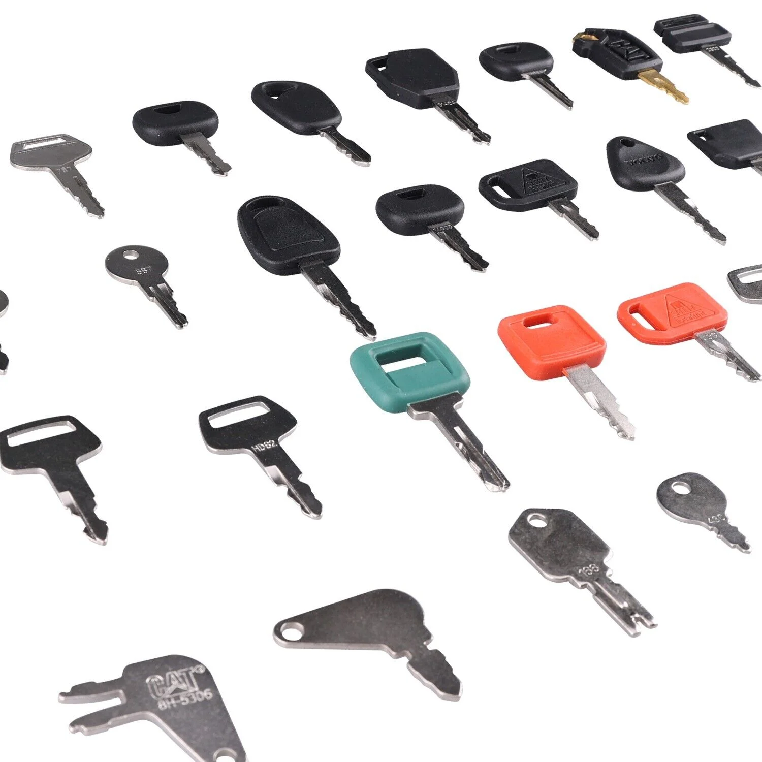 41 Heavy Equipment Keys Set Fits JD Case Cat Komatsu JCB Kubota Bobcat JLG Volvo