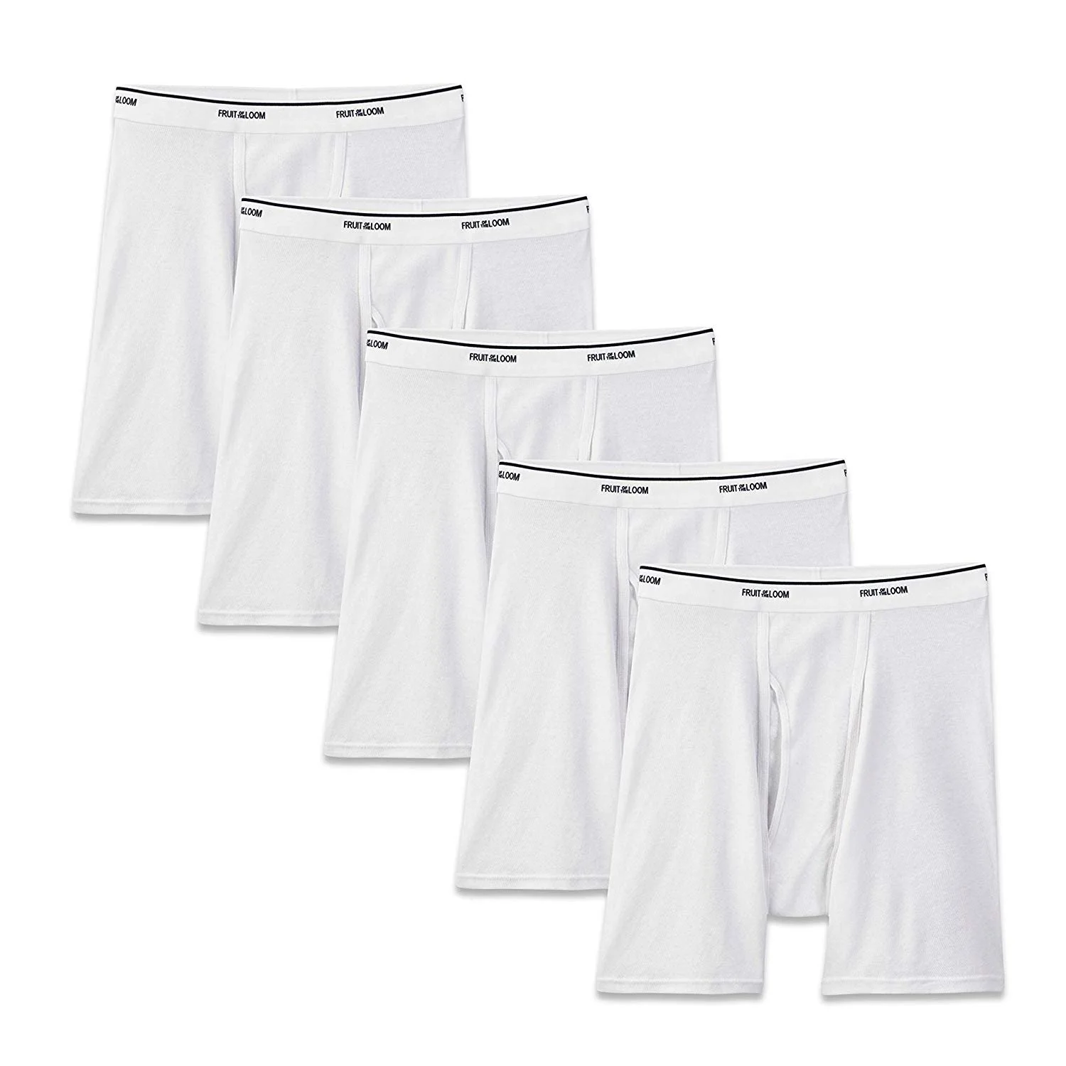 Fruit of the Loom Men's CoolZone White No Ride Up Boxer Briefs