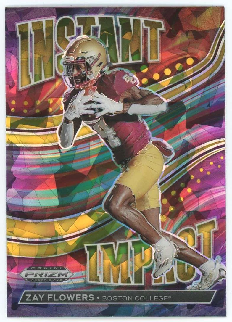 NFL 2023 Panini Prizm Draft Picks Gold Ice Prizm Zay Flowers II-13 (Rookie, Instant Impact)
