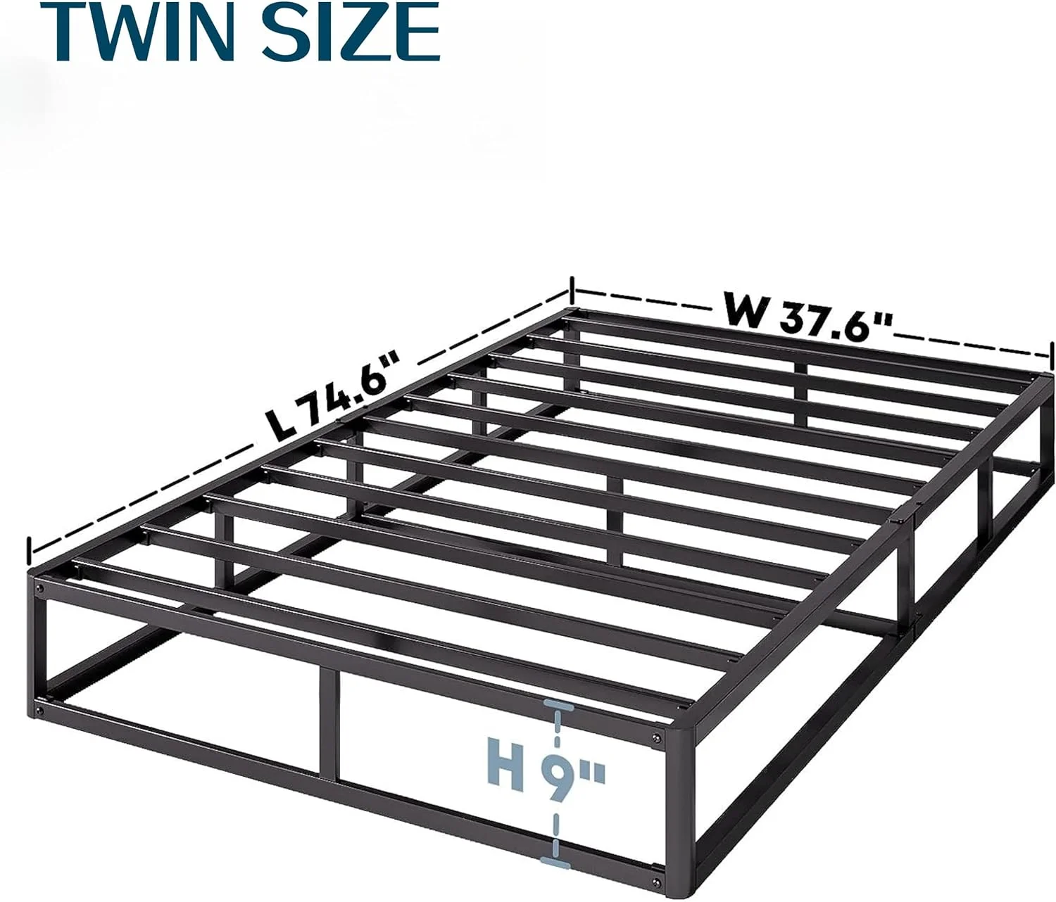 YILAN Twin-Box-Spring, 9 Inch Metal Twin Box Spring Only, Mattress Foundation Box Spring Twin with Fabric Cover, Easy Assembly, Noise Free, Non Slip