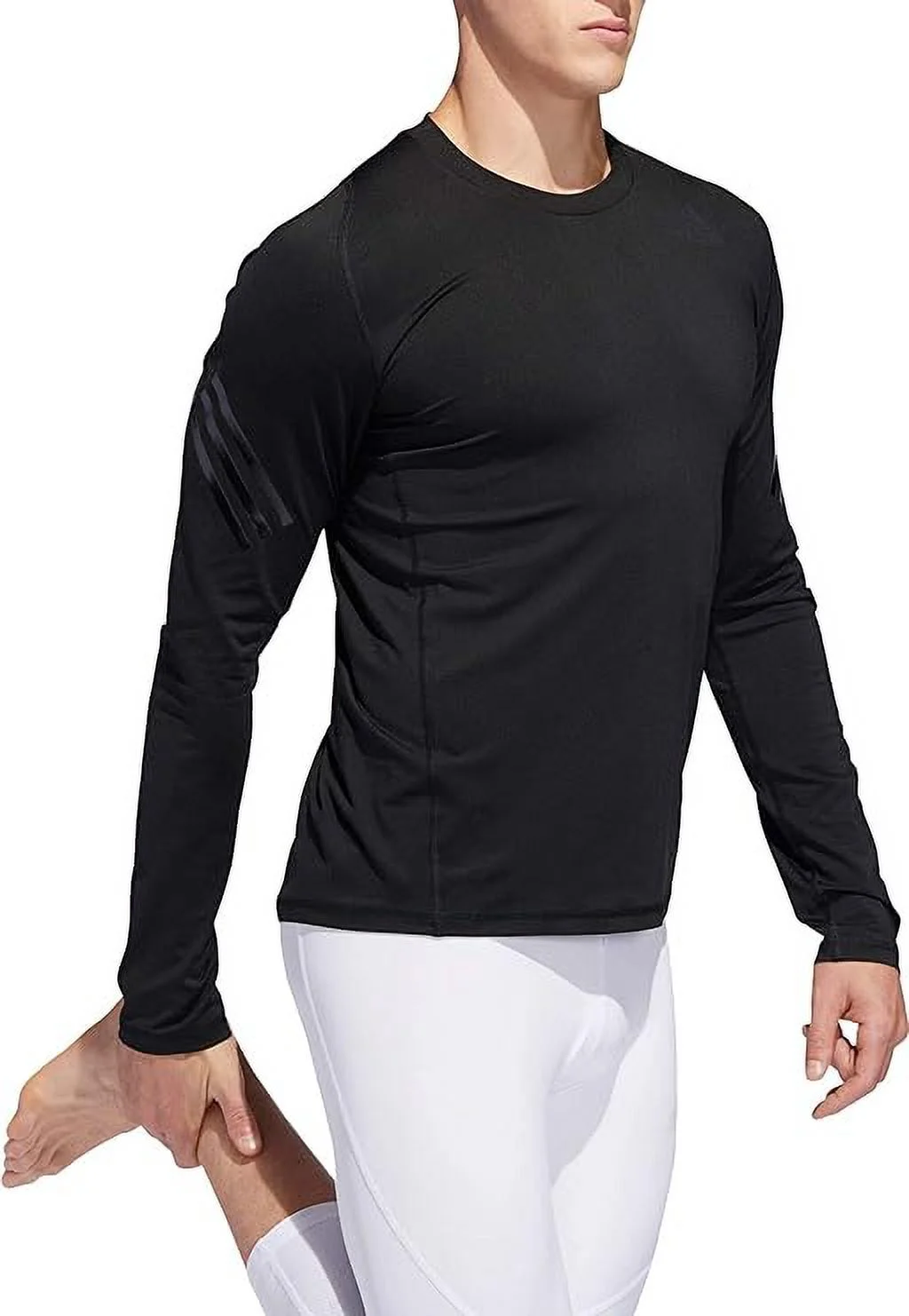 adidas Men's Alphaskin 3-Stripes Long Sleeve Shirt