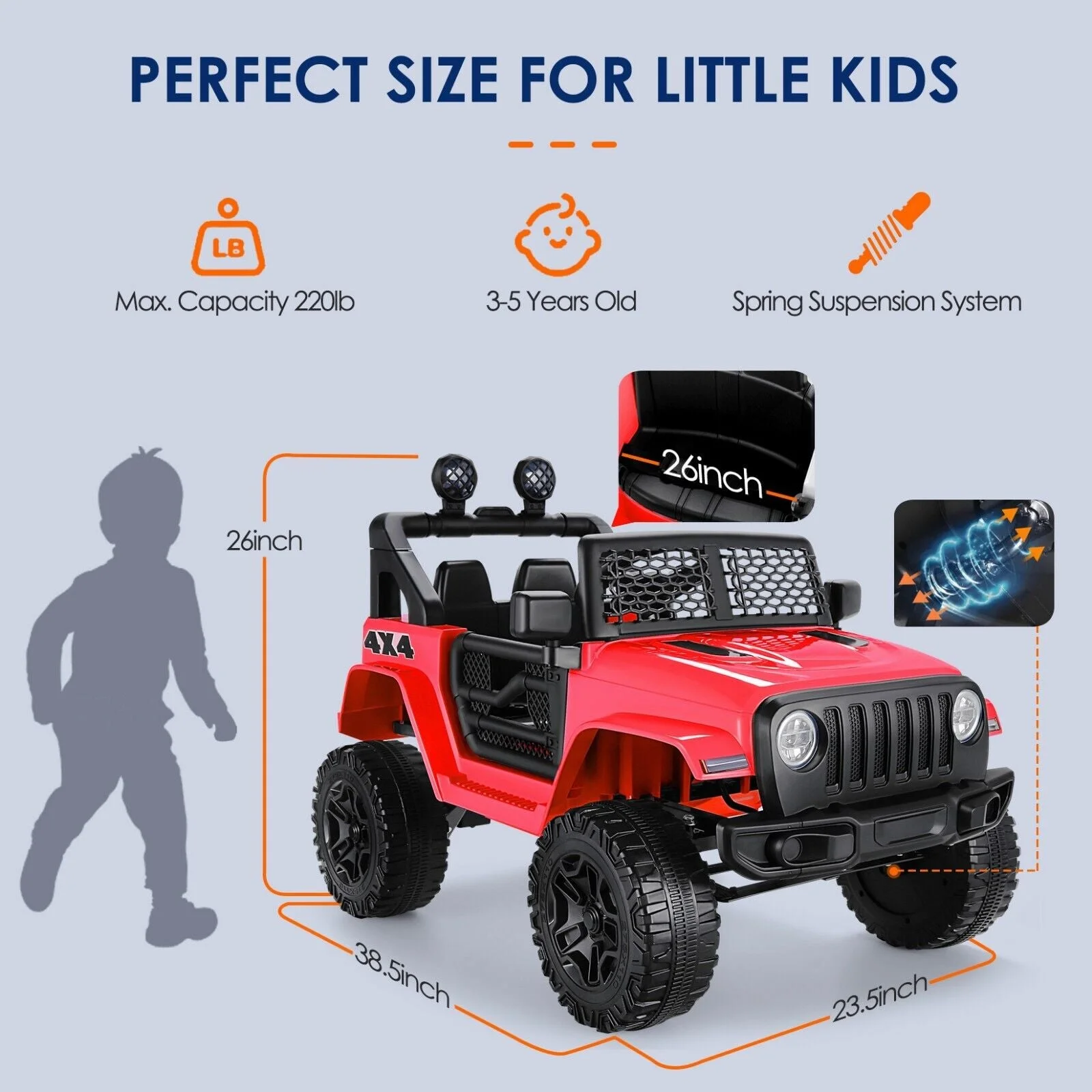 Premium 24V/12V Kids Electric Jeep Truck with Remote Control and 3 Speeds - 400W Power!