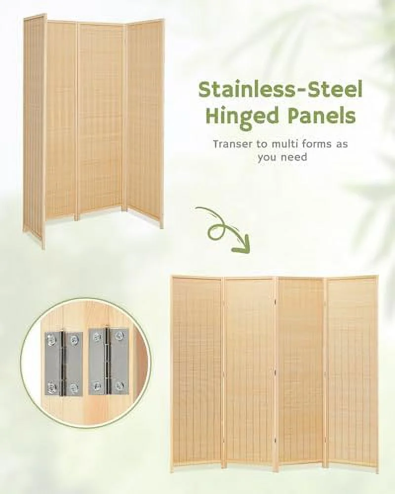 GVJMTKP Room Divider Folding Privacy Screen  6 Panel Room Dividers 6 ft. Tall  Partition Wall Separation Dividers Freestanding  Beige