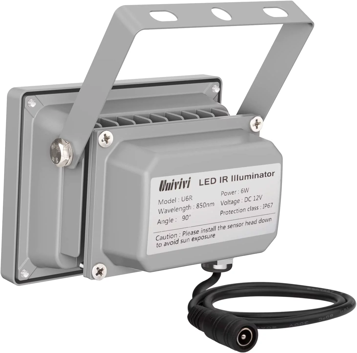 3PCS Infrared Illuminator, 850nm 6 LEDs 90 Degree Wide Angle IR Illuminator for Night Vision,Waterproof LED Infrared Light for IP Camera,CCTV Security Camera