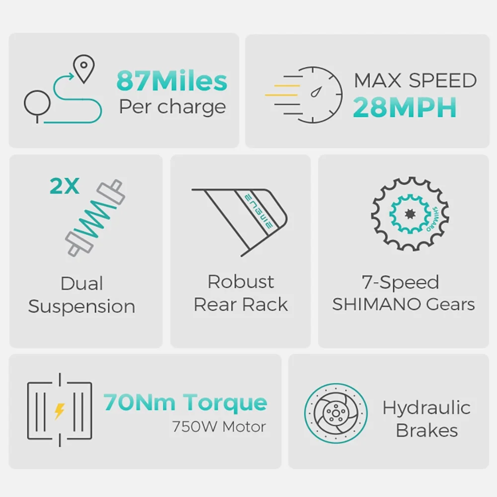 ENGWE E26 750W Adult Electric Bike(Green), 