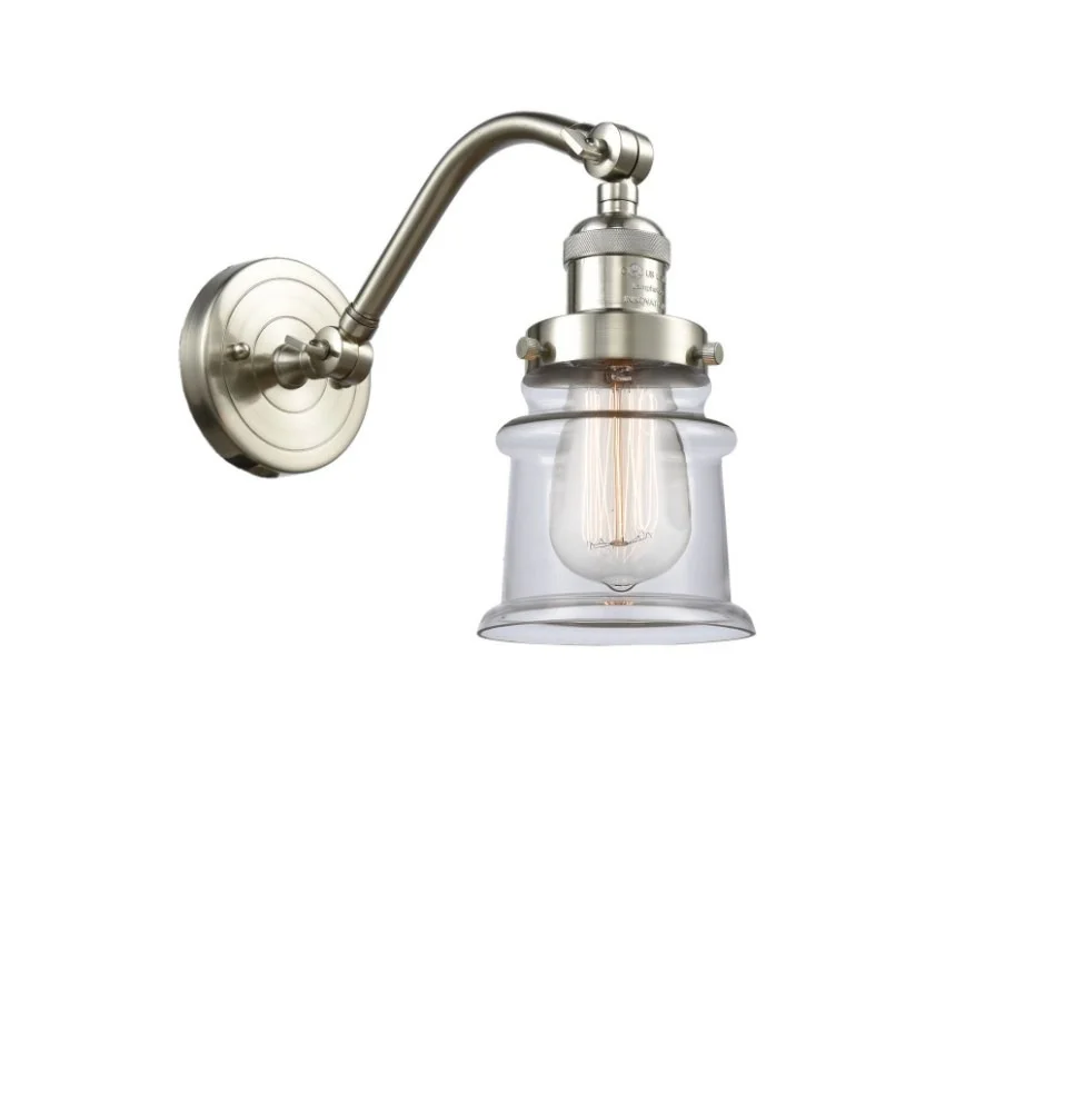 Innovations 515-1W-SN-G182S-LED Small Canton 1 Light Sconce part of the Franklin Restoration Collection, Brushed Satin Nickel