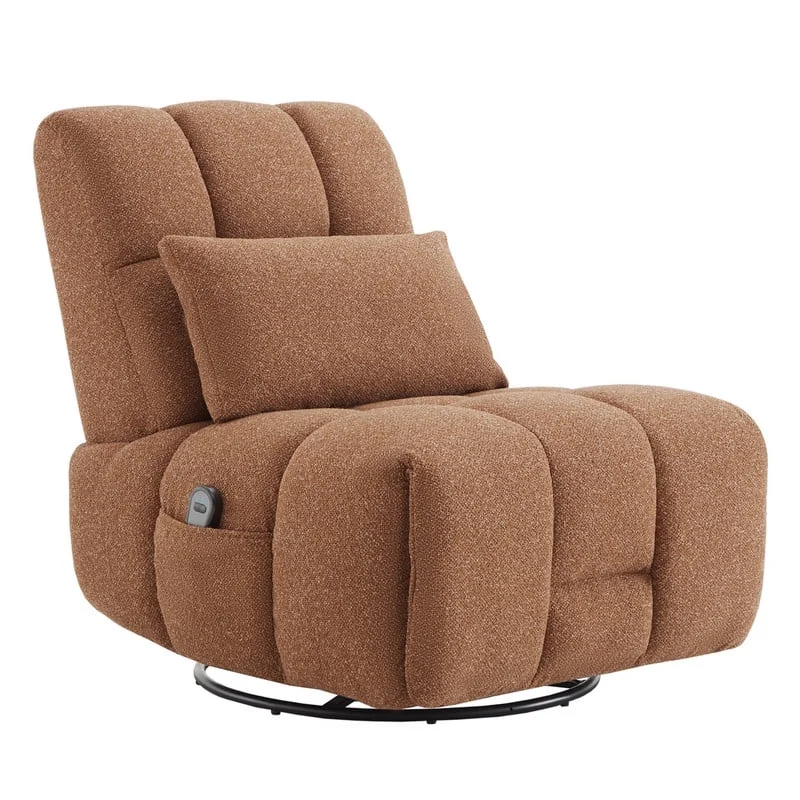 CHITA Power Recliner Chair for living Room, Swivel Rocker Recliner Sofa with Lumbar Support,Terracotta