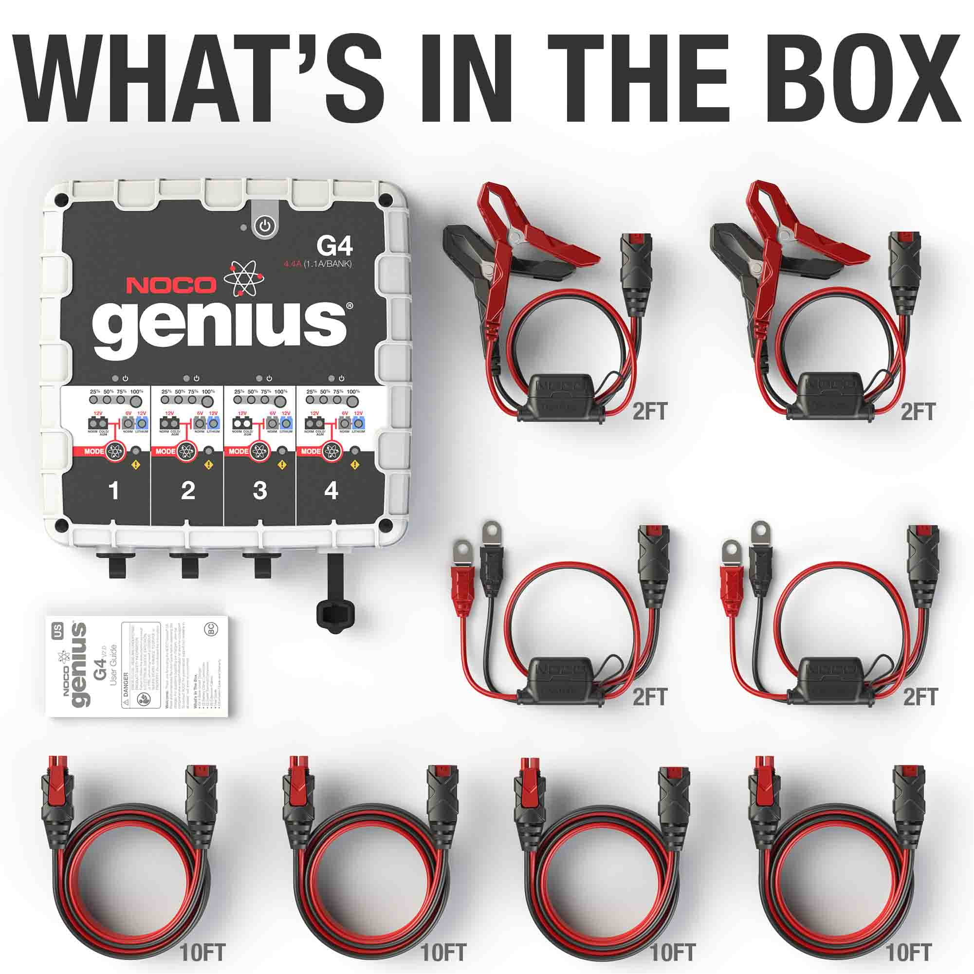 NOCO Genius G4 6V/12V 4.4 Amp 4-Bank Battery Charger and Maintainer