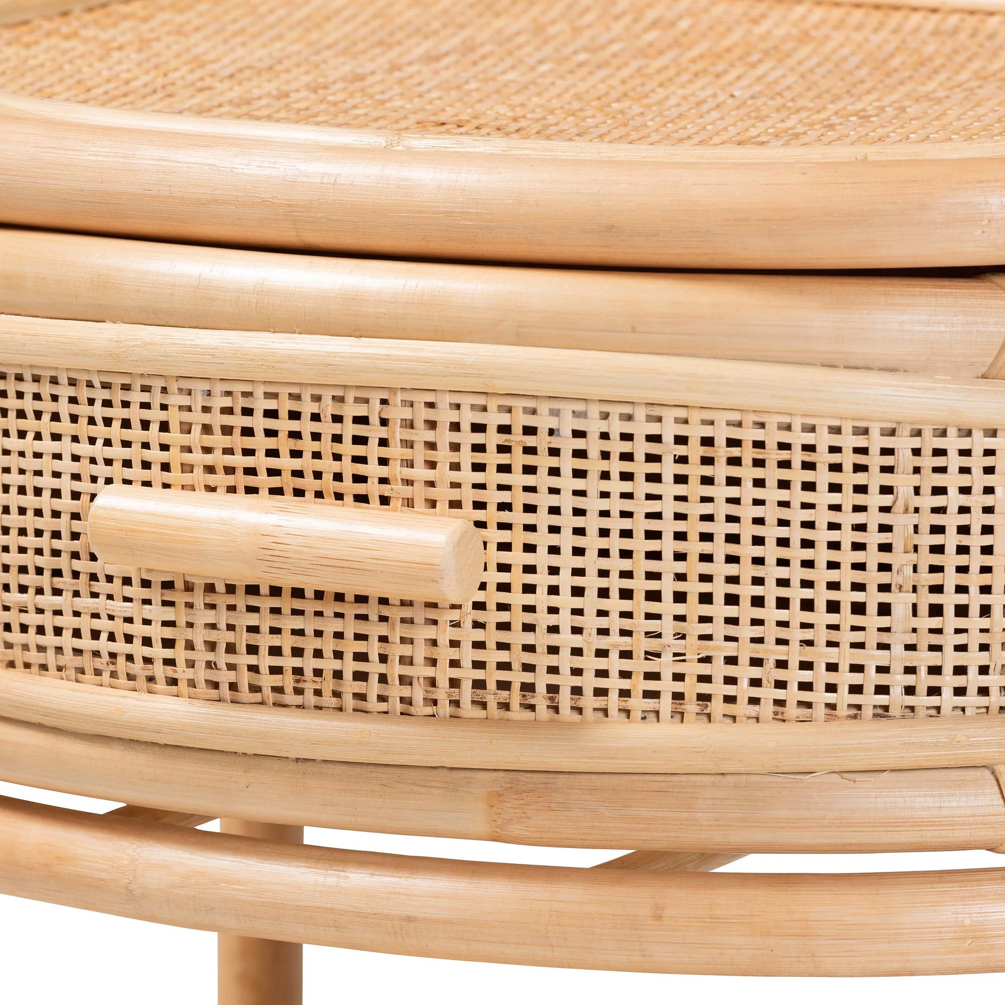 bali & pari Divitia Boho Nightstand, 1-Drawer, Natural