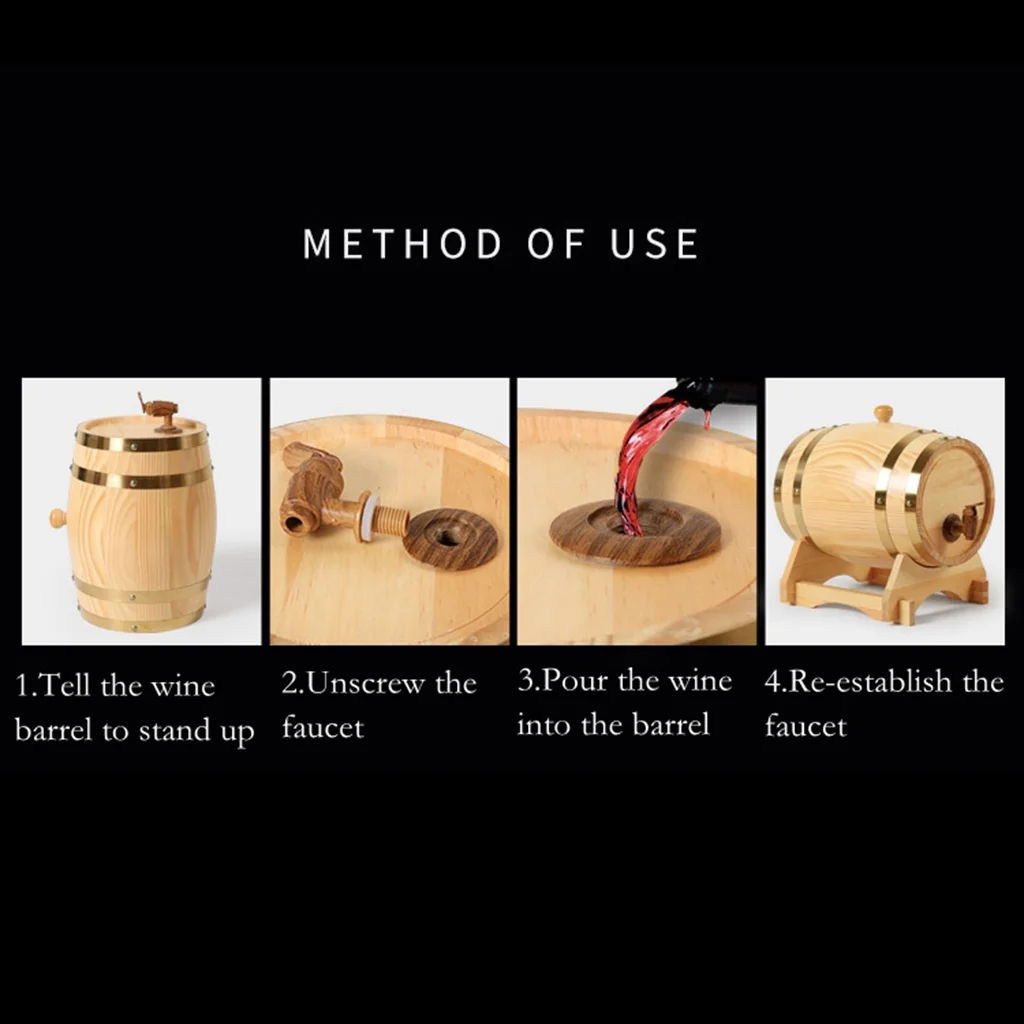 1.5L/3L Wood Wine Barrel Vintage Oak  Brewing Accessories Wine Keg Large Capacity  Container  Tequila Wine Whiskey