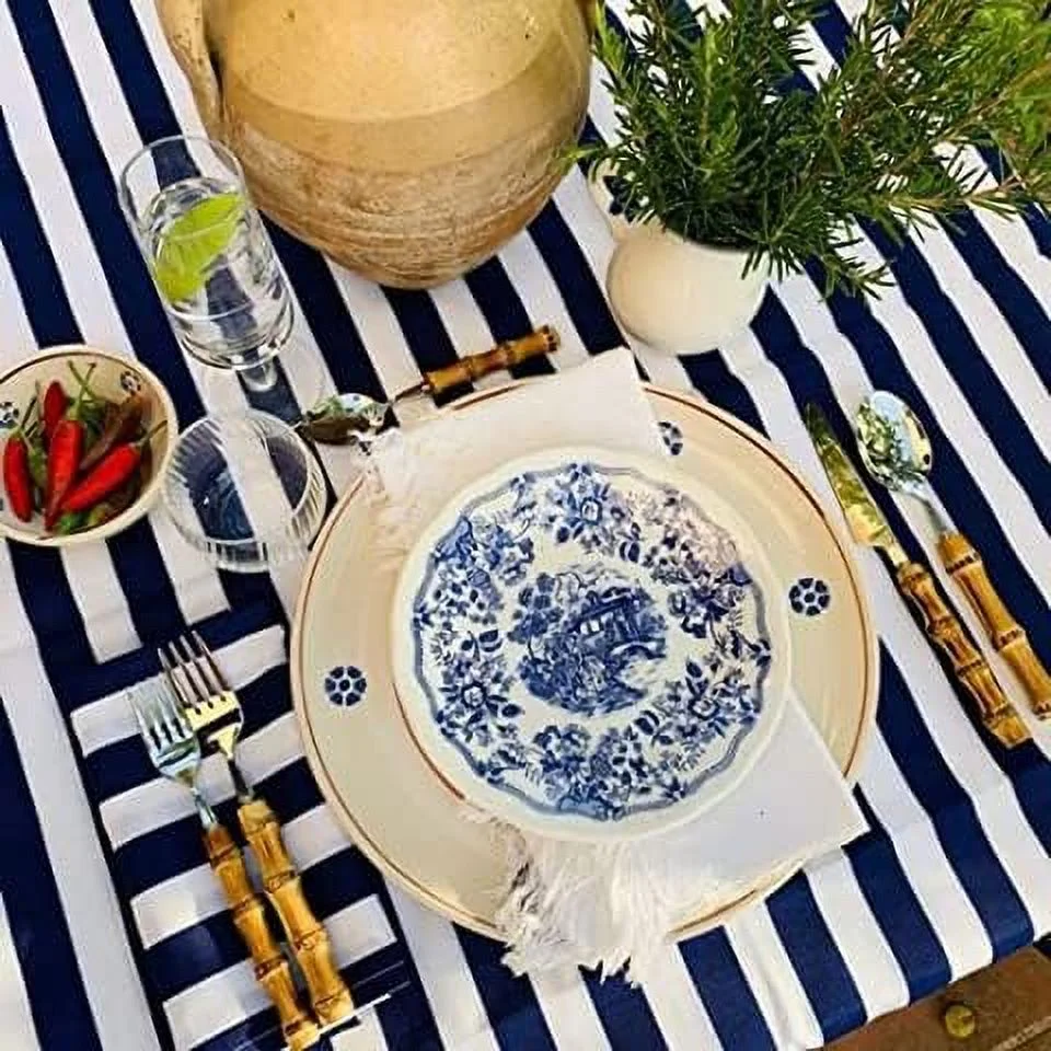 YUMIAO 20-Pieces Bamboo Silverware Set, Natural Bamboo Handle Flatware, Cutlery and Utensils Set, 18/8 Stainless Steel, Mirror Polish Tableware, Dinnerware