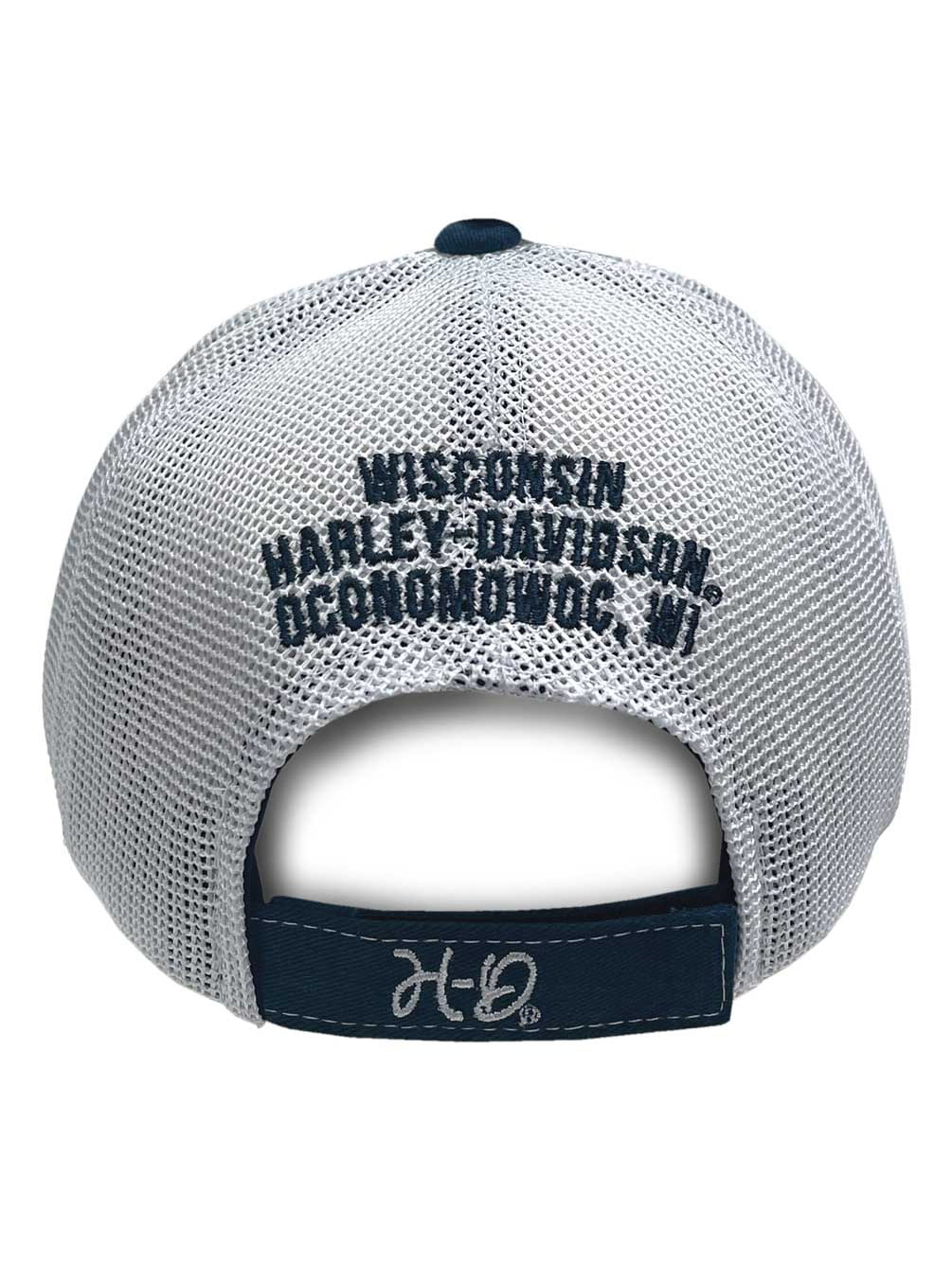 Harley-Davidson Women's Embroidered Harley Script Baseball Cap, Navy Blue, Harley Davidson