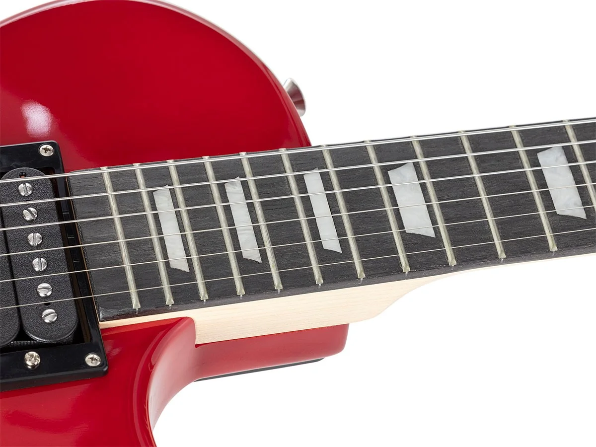 Monoprice 66 Classic V2 Cherry Electric Guitar with Gig Bag, Right, 6 Strings, Poplar Body, HH Pickups - Indio Series