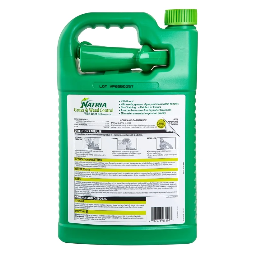 NATRIA Grass and Weed Control with Root Kill, Ready-to-Use, 1 Gallon, 450 SQ FT