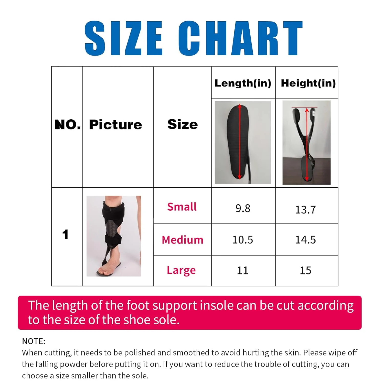 HYUN Carbon Fiber AFO Brace Lightweight Ankle Foot Orthosis AFO Rehabilitator Foot Drop Brace for Drop Foot, Ankle Instability or Limb Spasticity (Large-Left)