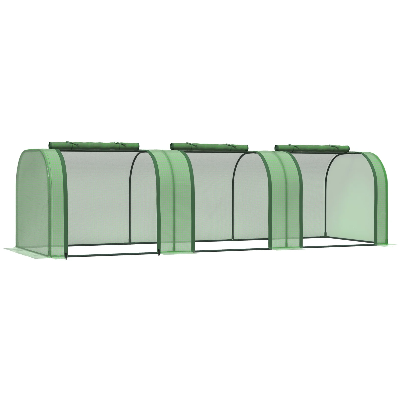 Yone jx je 10' x 3' x 2.5' Mini Greenhouse, Portable Tunnel Green House with Roll-Up Zippered Doors, UV Waterproof Cover, Steel Frame, Green