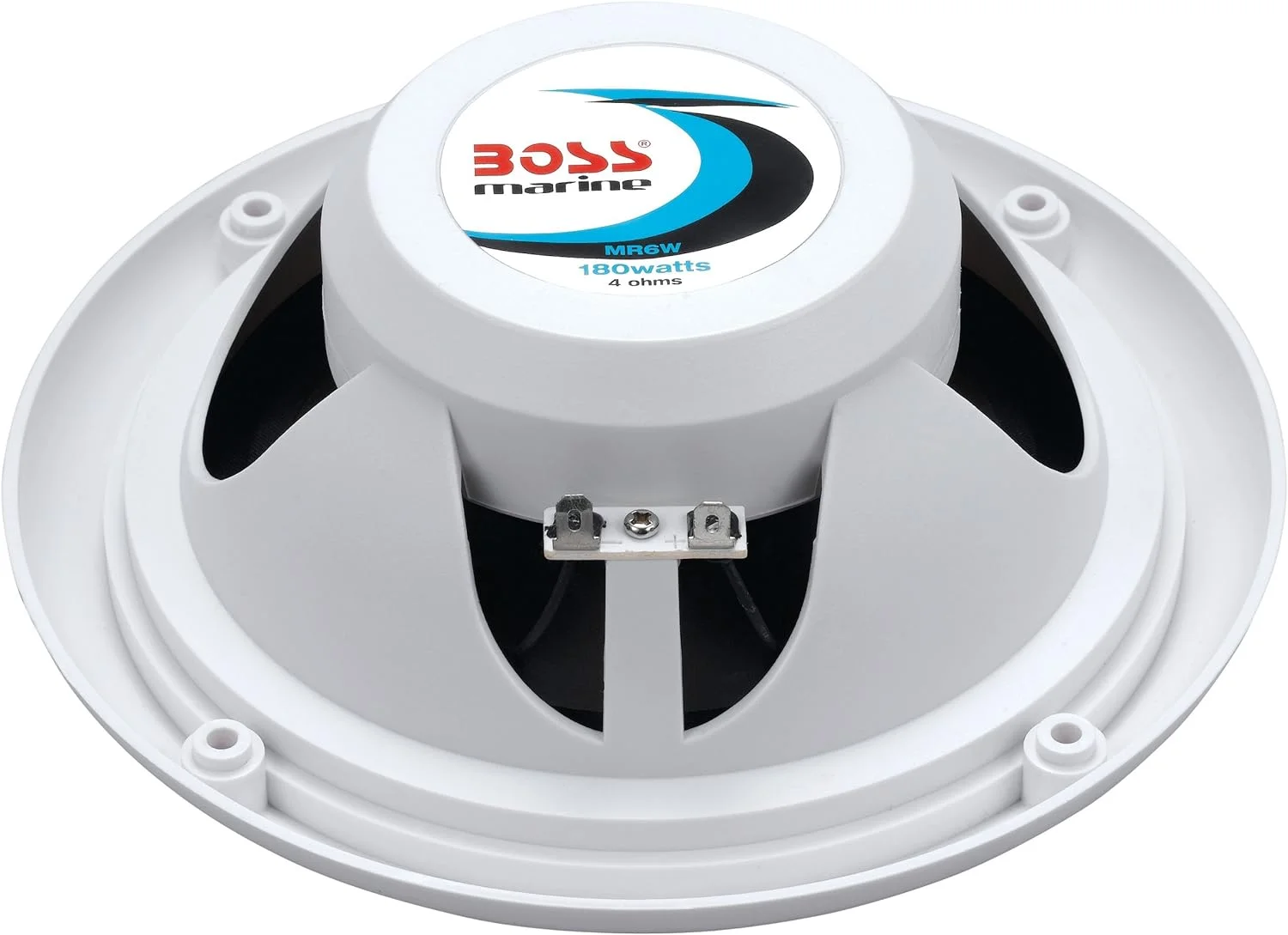 BOSS Audio Systems MR6W 6.5 inch Marine Boat Stereo Speakers - 180 Watts (per pair), Coaxial, 2 Way, Full Range, 4 Ohms, Weatherproof, Sold in Pairs