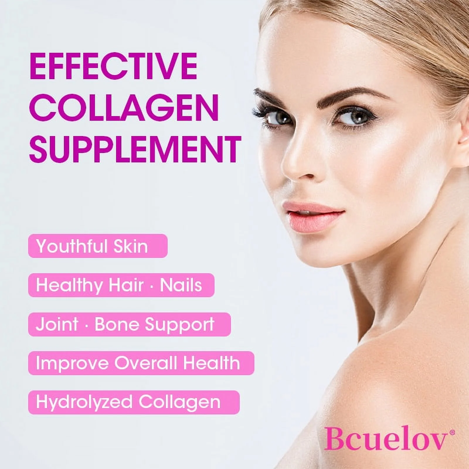 Bcuelov Collagen Complex Capsules - Collagen Supplement to Support, Skin, Bones, Muscles and Joints
