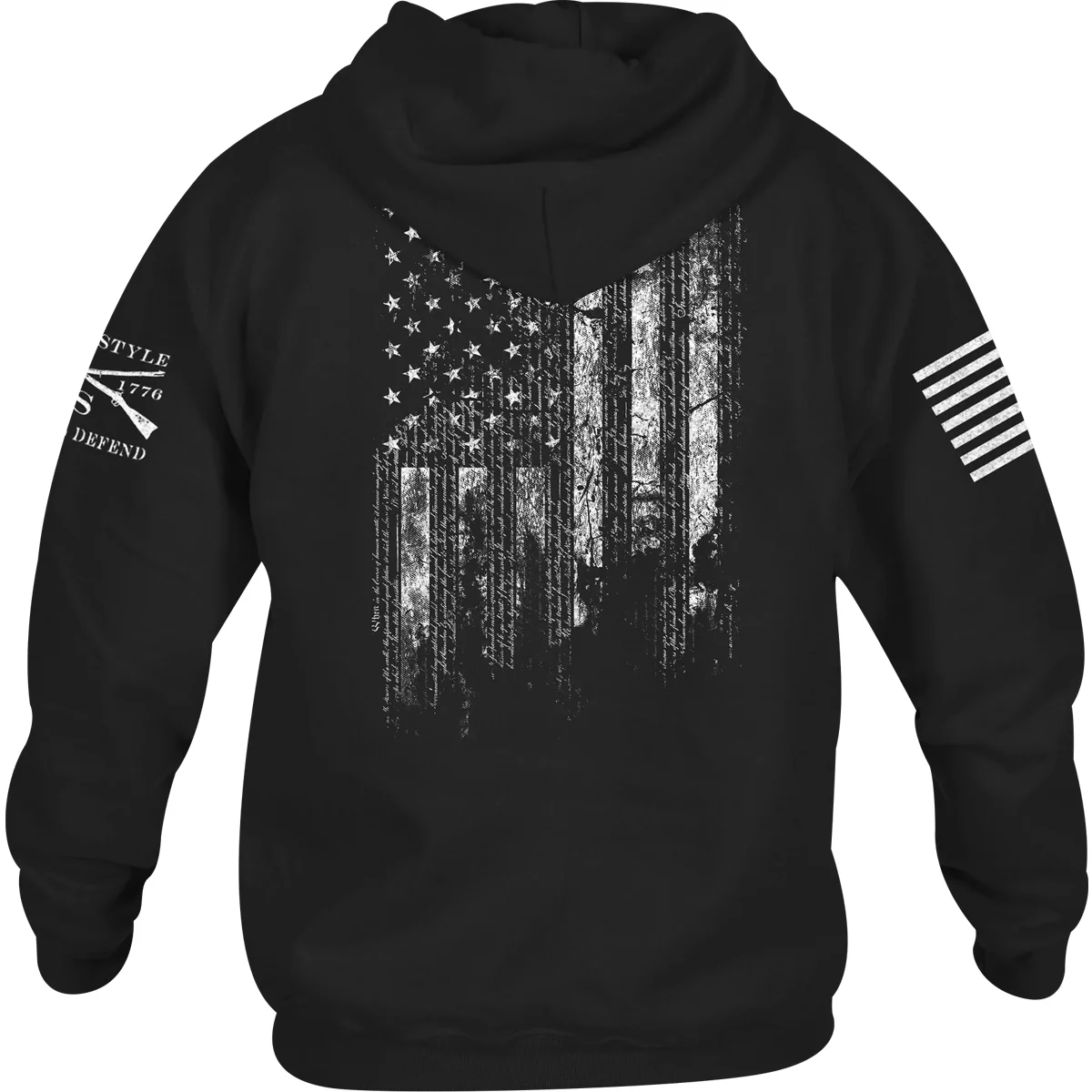 Grunt Style 1776 Flag Pullover Hoodie - XL - Black