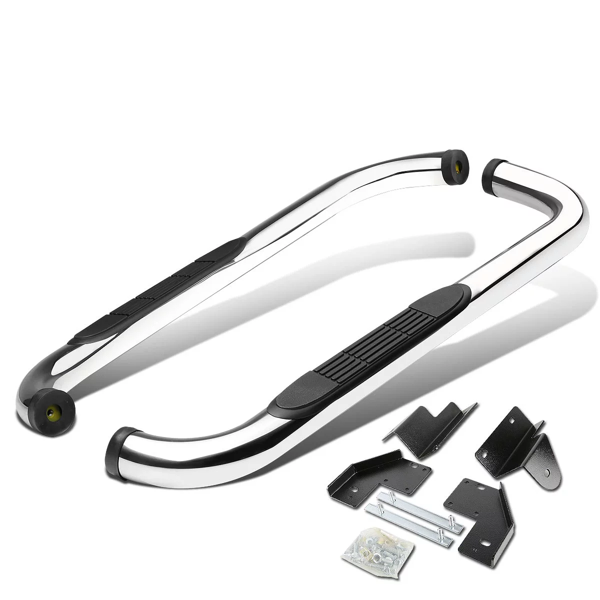 DNA Motoring STEPB-3-027-SS For 1999 to 2016 Ford F250 F350 F450 F550 Super Duty Regular Cab Stainless Steel 3