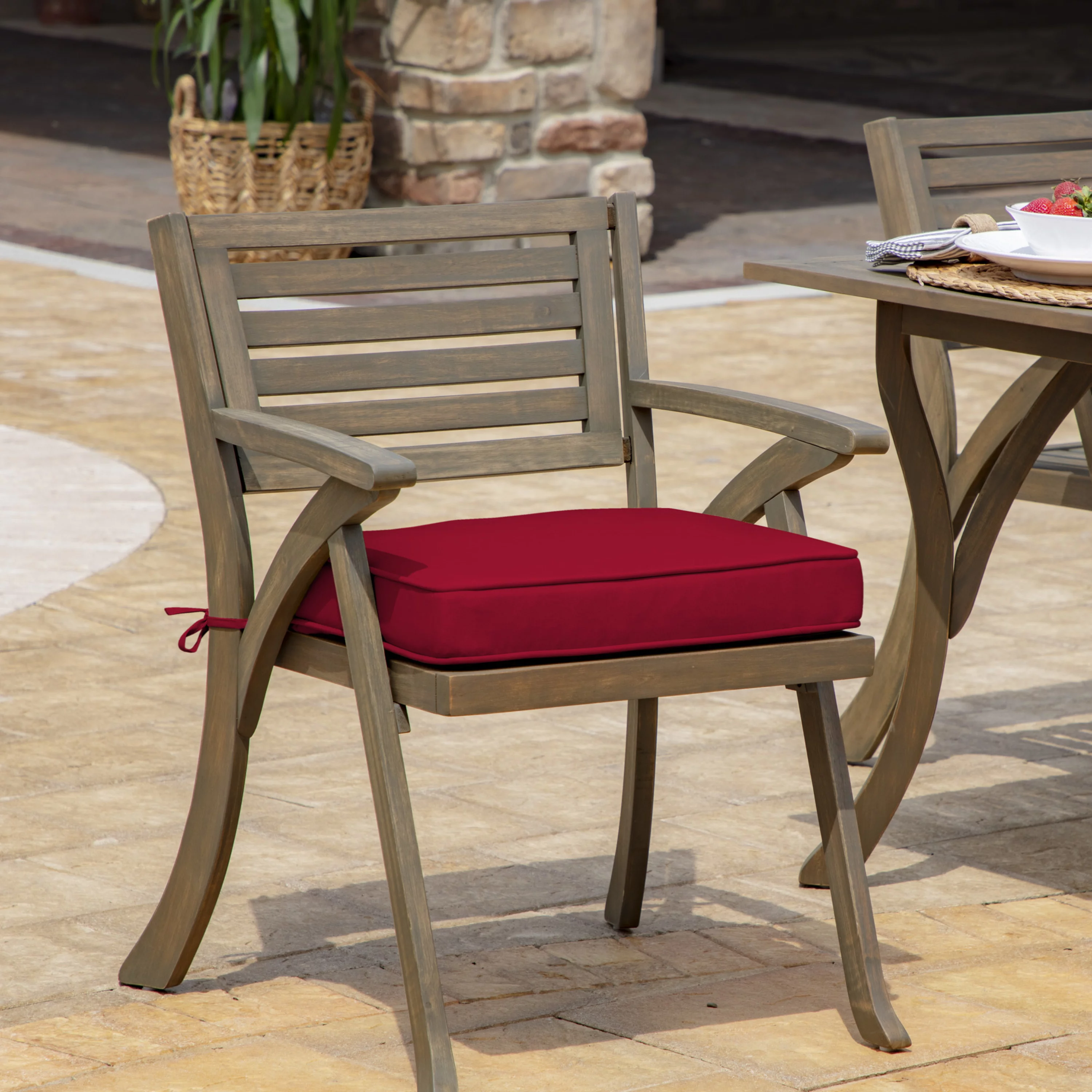 Arden Selections ProFoam Performance Outdoor Seat Cushion 19 x 20, Caliente Red