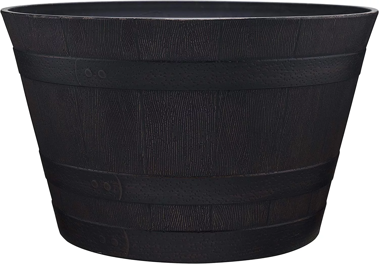 Whiskey Barrel Planter, Kentucky Walnut