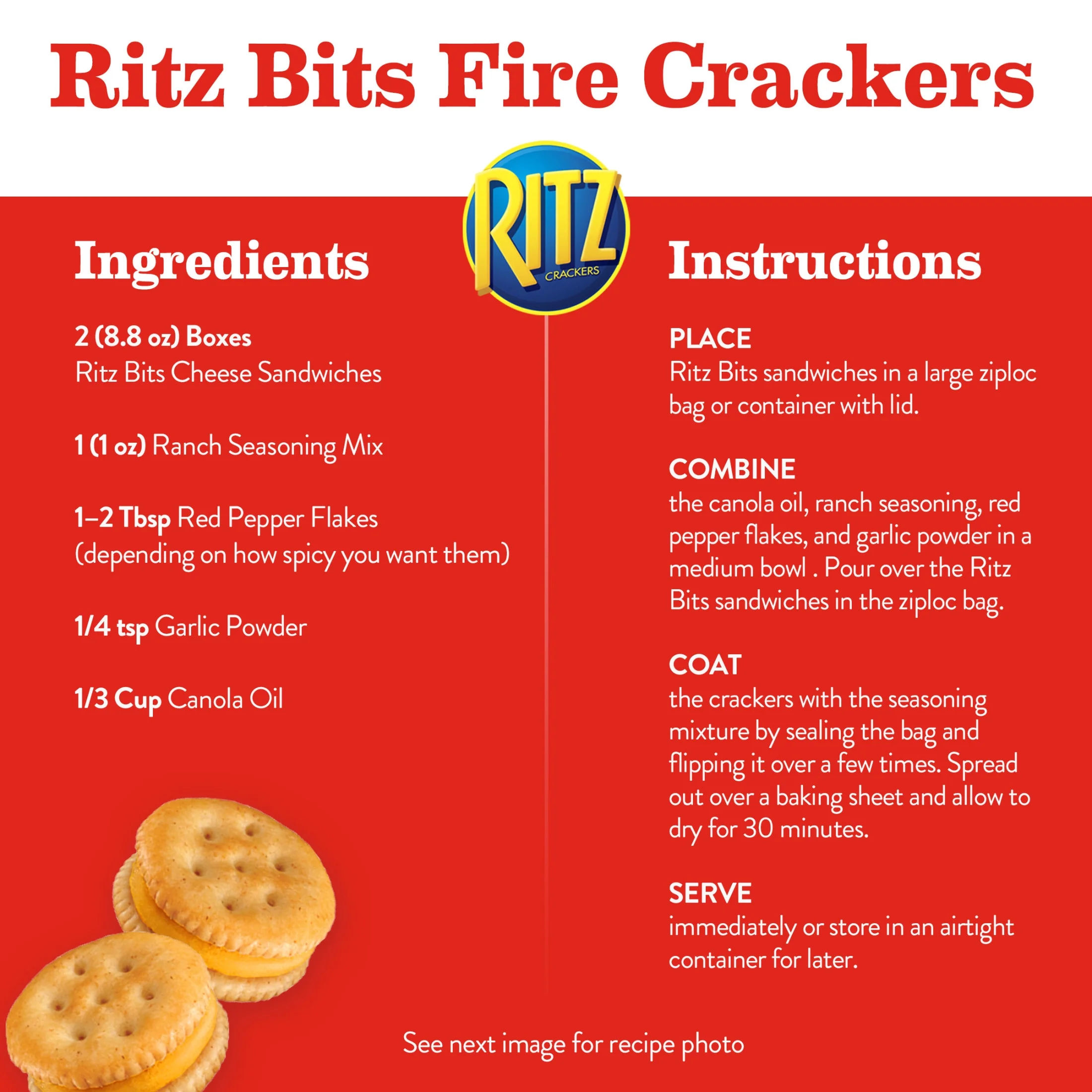 (3 pack) RITZ Bits Cheese Sandwich Crackers, 8.8 oz