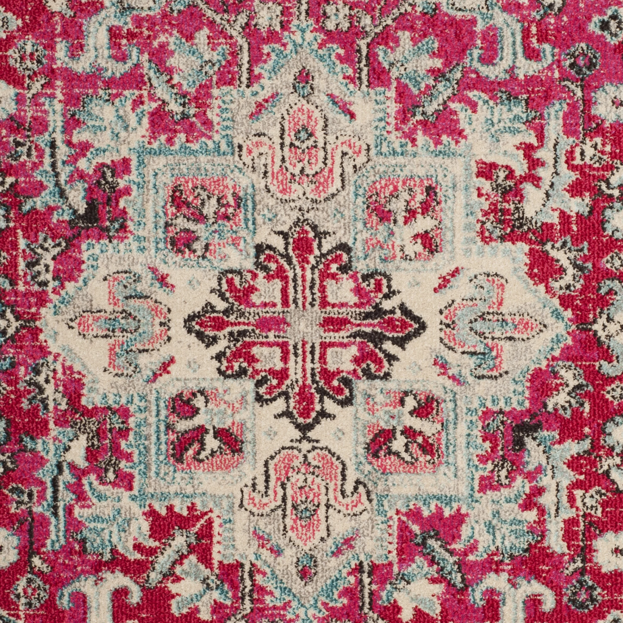 SAFAVIEH Monaco Axel Transitional Area Rug, Fuchsia/Light Blue, 5'1