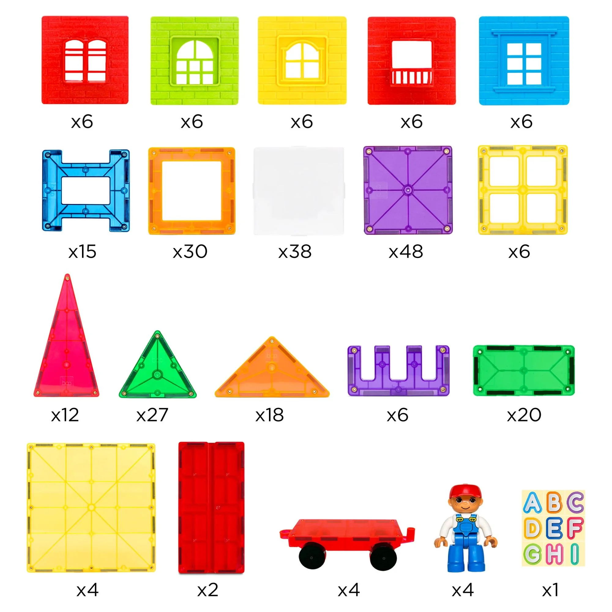 Best Choice Products 265-Piece Kids Magnetic Tiles Set Construction Building Blocks Educational STEM Toy
