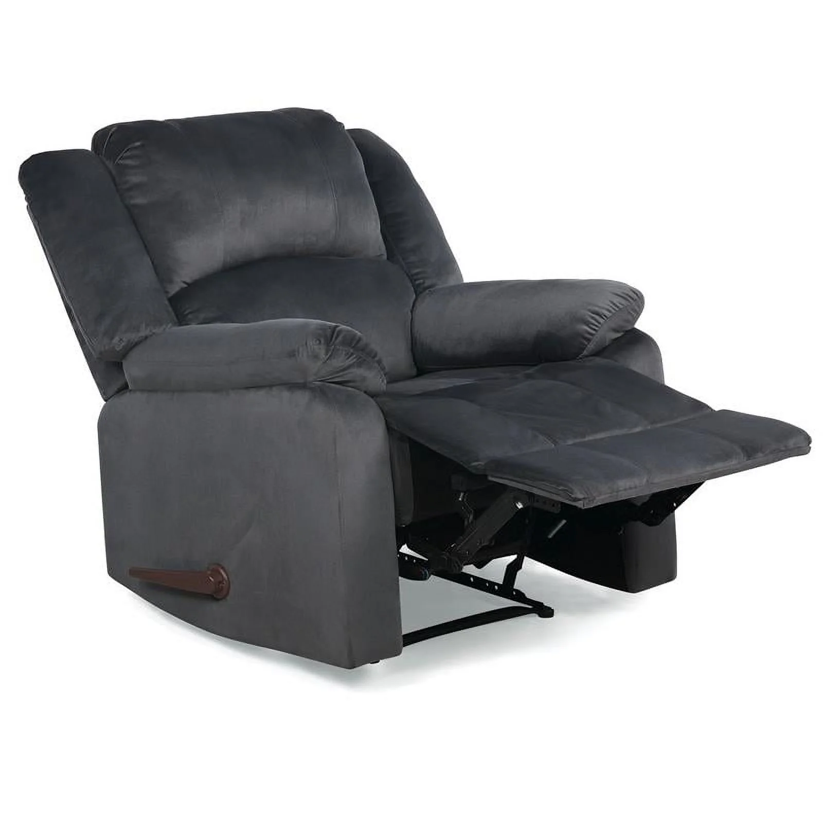 Bowery Hill Lounger Phillip Recliner in Dark Gray Fabric Upholstery