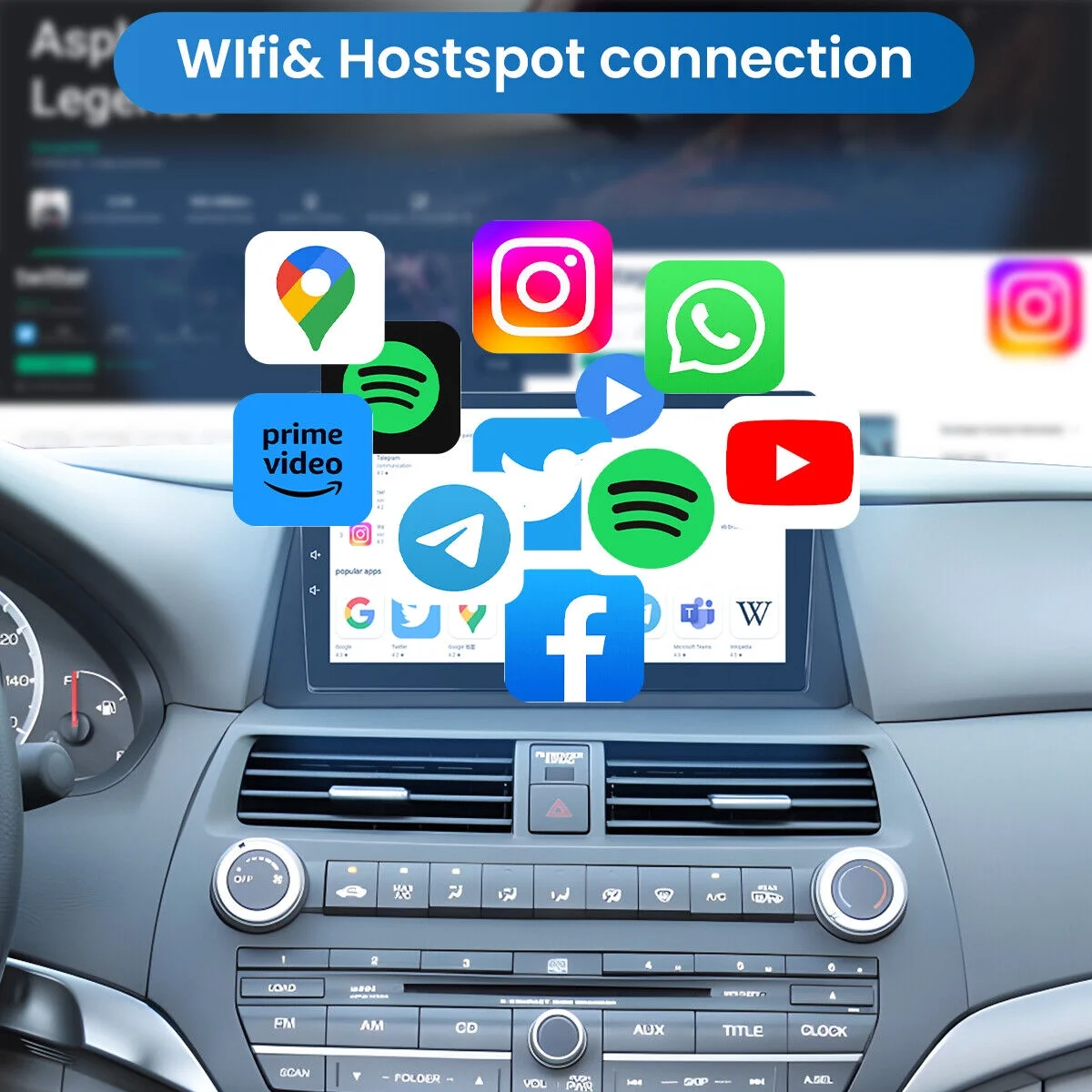 Car Radio Stereo GPS Navigation Carplay For Honda Accord 2008-2013 Backup Camera